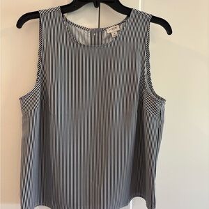 J. Crew Factory Navy and White Vertical Stripe Sleeveless Tank